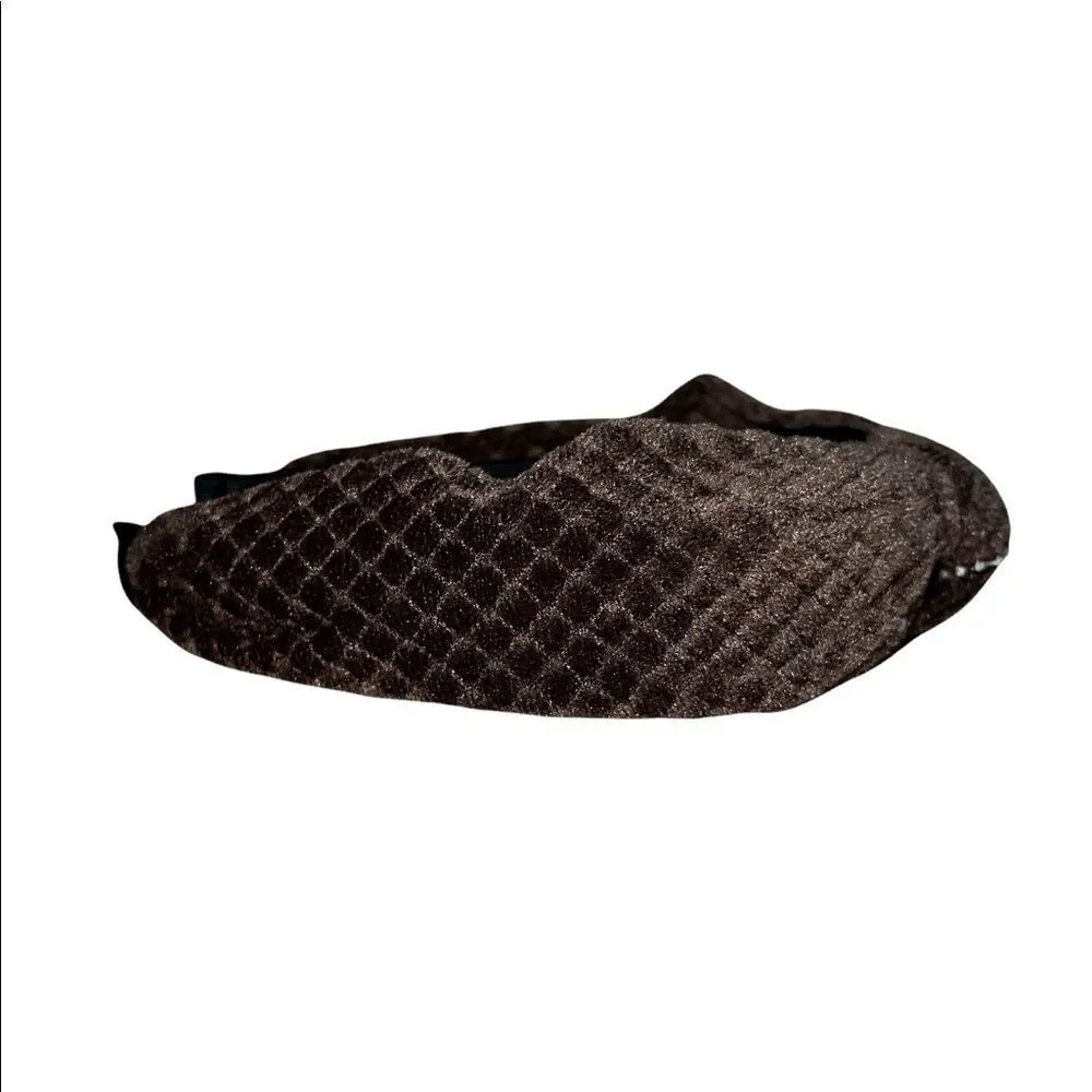Lulla Collection by Bindaya Brown Velour Quilted Knotted Headband One Size New
